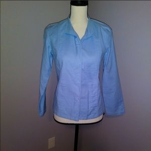 Eileen Fisher blue Italian fabric stretch blazer